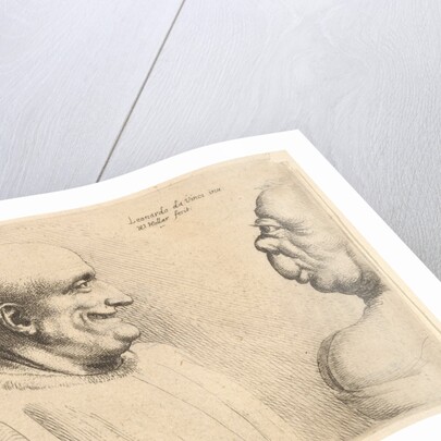 A large man with a bald head facing a grotesque female, 1625-77 by Wenceslaus Hollar