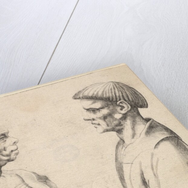 Two heads, 1625-77 by Wenceslaus Hollar