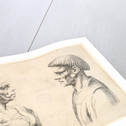 Two heads, 1625-77 by Wenceslaus Hollar