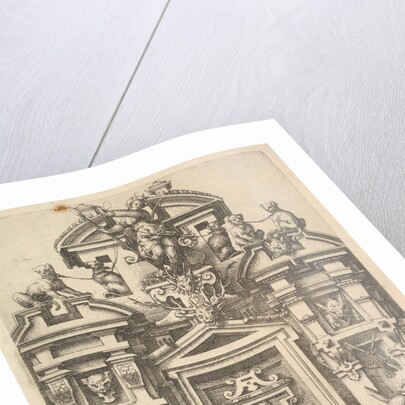 Design for an Architectural Structure with a Hunting Theme , Plate 74 from Dietterlin's Ar…, 1598 by Wendel Dietterlin the Elder