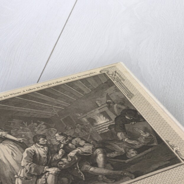 The Idle 'Prentice Betrayed by his Whore and Taken in a Night Cellar with hi…, September 30, 1747 by William Hogarth