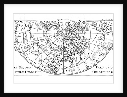 Second part of the star chart of the Southern Celestial Hemisphere showing constellations, 1747 by Unknown