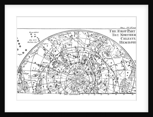 First part of the star chart of the Northern Celestial Hemisphere showing constellations, 1747 by Unknown