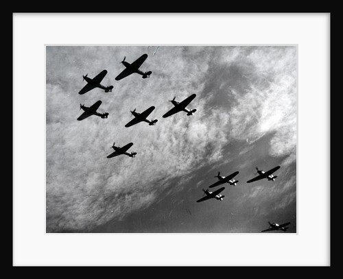 Hawker Hurricanes flying in formation, Battle of Britain, World War II, 1940 by Unknown