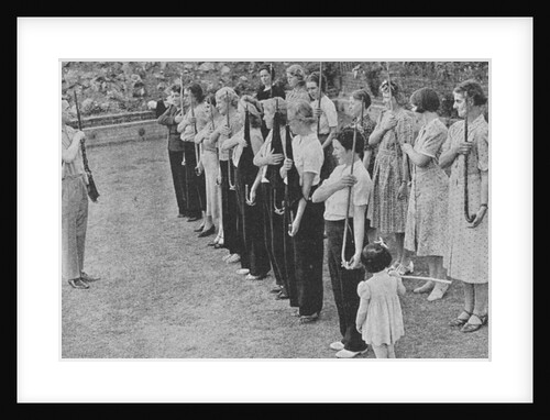 Members of the Women's Volunteer Defence Corps being trained in rifle drill, World War II, 1940 by Unknown