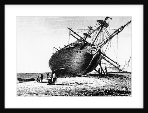 HMS Beagle laid ashore, Rio Santa Cruz, Patagonia, South America, 1834 by Unknown