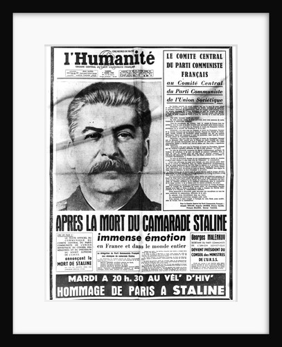 News of Stalin's death, 7th March, 1953 by Unknown