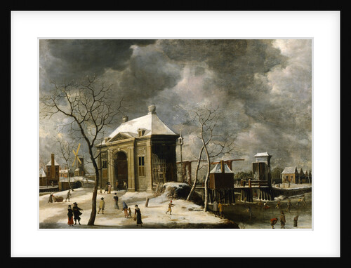 Presumed view of an Amsterdam gate in winter, 1622 by Abrahamsz Beerstraten
