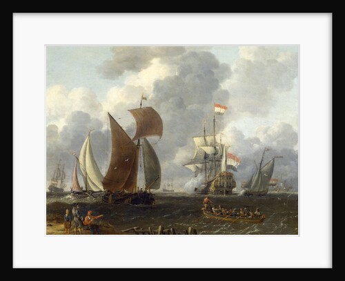 A Battle Offshore, 17th century by Abraham Storck