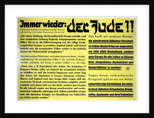 Yet again: the Jew!! German anti-semitic propaganda leaflet by Unknown