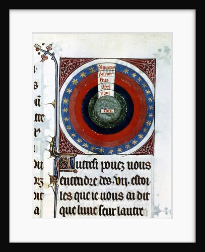 Earth surrounded by Water, Air, Fire, the planets and stars, 13th century by Unknown