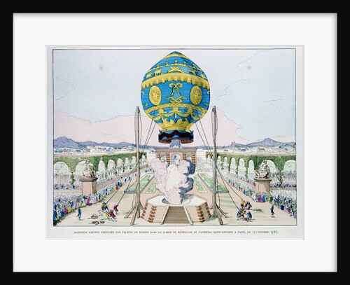 Ascent in captive hot air balloon made by Pilatre de Rozier, Paris, 11 October 1783 by Anonymous