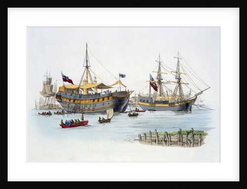 Prison ships, 1805 by William Henry Pyne