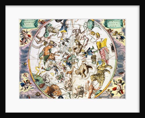 Celestial planisphere showing the signs of the zodiac, 1660-1661 by Andreas Cellarius