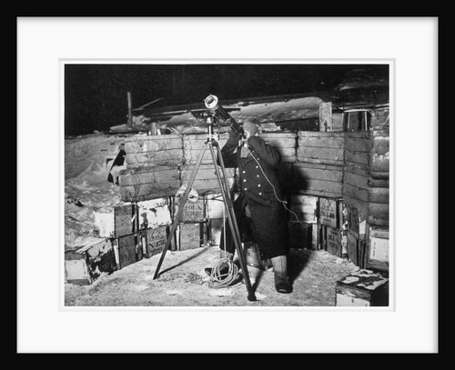 Commander Evans observing an Occulation of Jupiter, Antarctica, 1910-1912 by Herbert Ponting