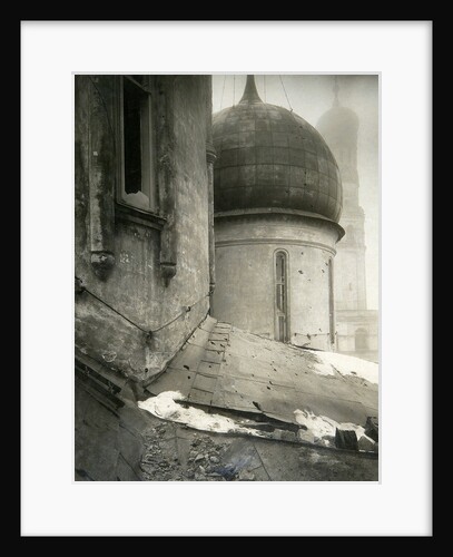 The Cathedral of the Dormition in the Moscow Kremlin after shelling in November 1917 by Pyotr Petrovich Pavlov