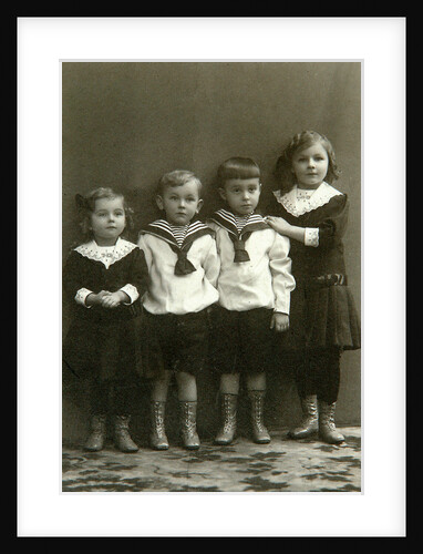 Portrait of four children, 1910s by Georgi Vasilievich Trunov