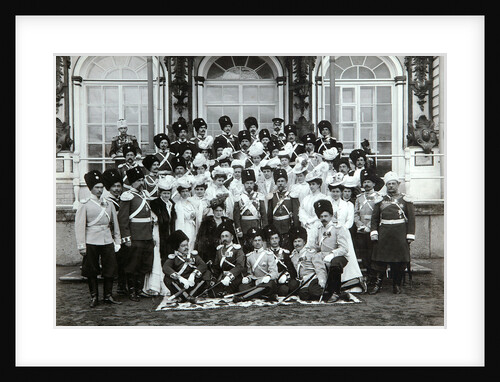 Russian Imperial family outside the Catherine Palace, Tsarskoye Selo, Russia, early 20th century. by K von Hahn