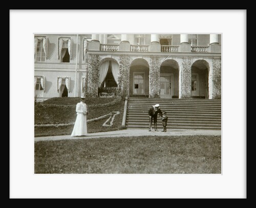 Tsarina Alexandra Fyodorovna with Tsarevich Alexei of Russia, c1907-c1910. by K von Hahn