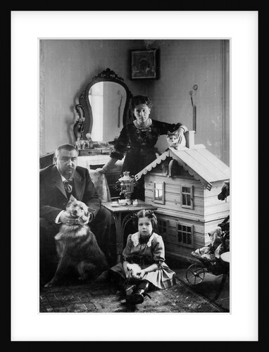 Russian author Alexander Kuprin at home with his family, Gatchina, Russia, early 20th century by Unknown