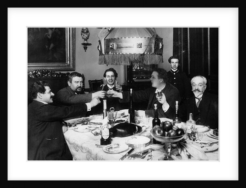 Russian author Alexander Kuprin with friends in Paris, 1930s. by Anonymous