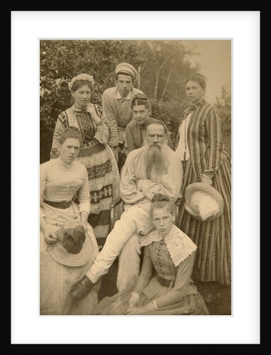 Russian author Leo Tolstoy with his family, Yasnaya Polyana, Russia, late 19th century(?). by Semyon Abamalek-Lazarev