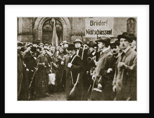 Brothers, Don't Shoot!, placard during the German Revolution, Berlin, c1918-c1919 by Unknown
