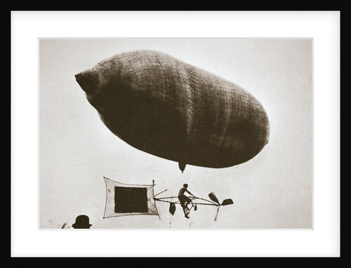 Sky cycle below a balloon, early 1900s by Unknown