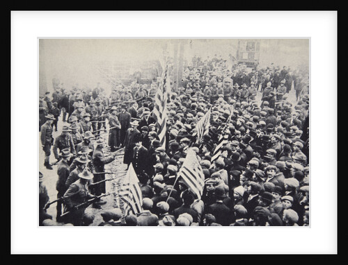 Armed troops confronting protesters during an industrial dispute, USA, 1912 by Unknown