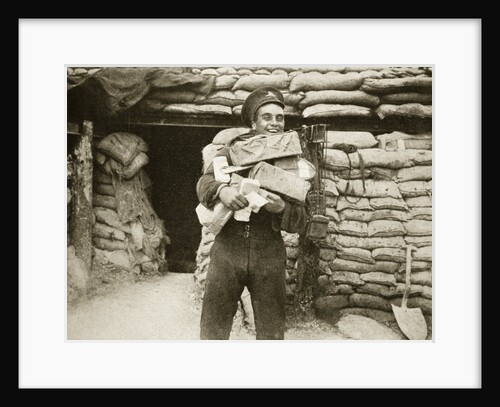 The mail arrives during the Battle of the Somme, France, World War I, 1916 by Unknown