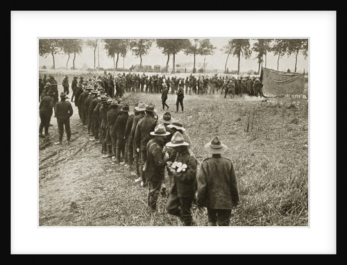 New Zealand troops queuing for a field canteen, Somme campaign, France, World War I, 1916 by Unknown