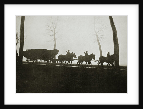 French troops on the road to the trenches, France, World War I, 1916 by Unknown