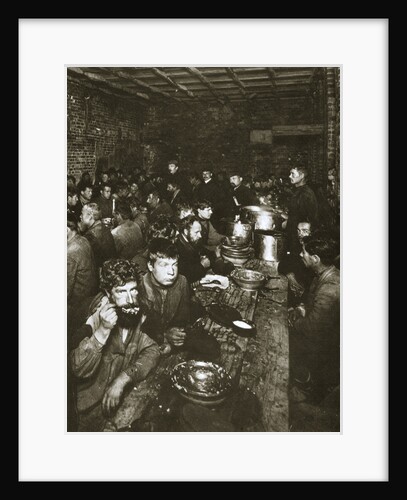 Russian manual labourers eating a meal, late 19th century by Unknown
