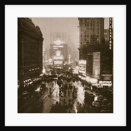 Winter evening on Times Square and Broadway, New York, USA, early 1930s by Unknown