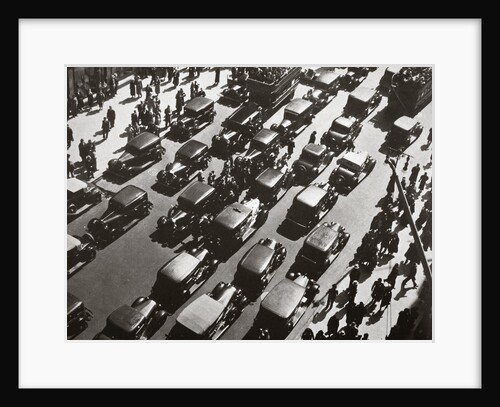Traffic jam on Fifth Avenue at 49th Street, New York, USA, early 1929 by Unknown