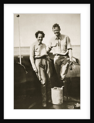American aviator Charles Lindbergh and his wife Anne after their flight to Japan, 1931 by Unknown