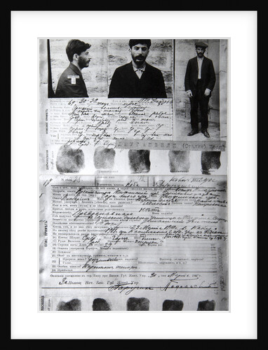 Baku Police form of the political criminal J Jugashvili (Stalin), 1910 by Unknown