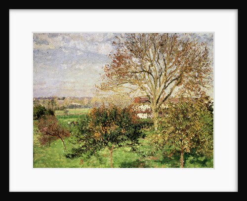 Autumn morning at Ãˆragny by Camille Pissarro