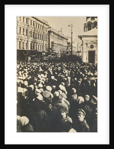 Revolutionary crowds at the Tverskaya, Moscow, Russia, c1905-c1917(?) by Unknown