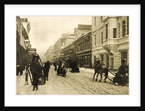 Petrovka Street in winter, Moscow, Russia, 1912 by Unknown
