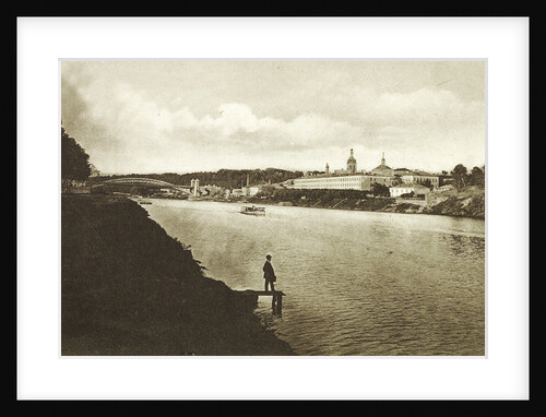 Railway bridge and Novodevichy Convent (New Maidens Convent), Moscow, Russia, 1910s by Unknown