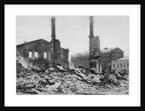 Destruction on a Moscow street after the Revolution, Russia, December 1905 by Unknown