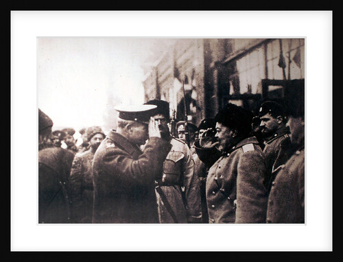 White Russian General Anton Denikin mees British Major-General Frederick Poole, Russia, 1918 by Anonymous