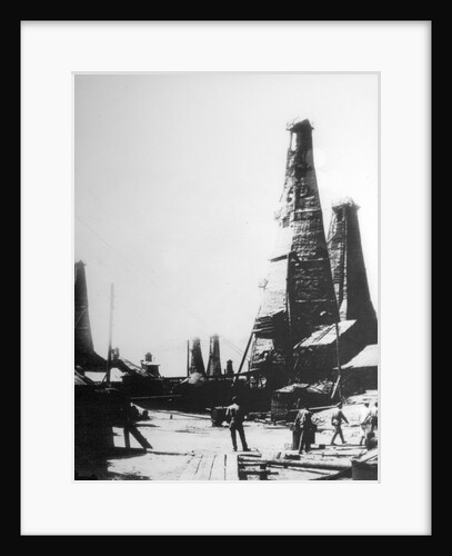 Oil extraction in Baku, Russia, c1903-c1906. by Anonymous
