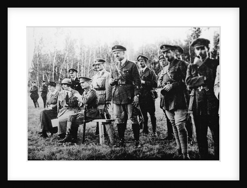 Admiral Alexander Kolchak (sitting) with British officers on the Eastern Front, Russia, 1918 by Anonymous