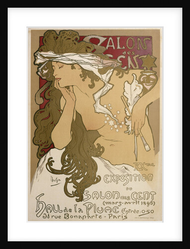 Poster for the XXth Exposition in the Salon des Cent, Paris, France by Alphonse Mucha