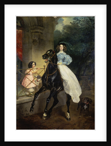 Horsewoman, Portrait of Giovanina and Amazillia Pacini, 1832. by Karl Briullov