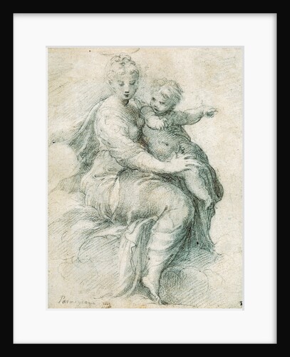 Madonna and Child on the Clouds, c1525. by Parmigianino