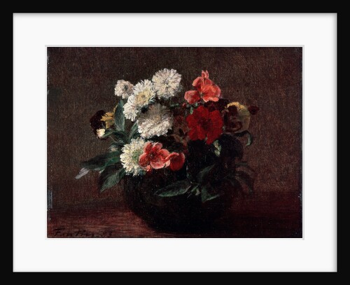 Flowers in an Earthenware Vase, 1883. by Henri Fantin-Latour