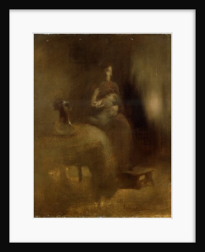 Woman with a Baby in Her Lap, 1890s. by Eugene Carriere